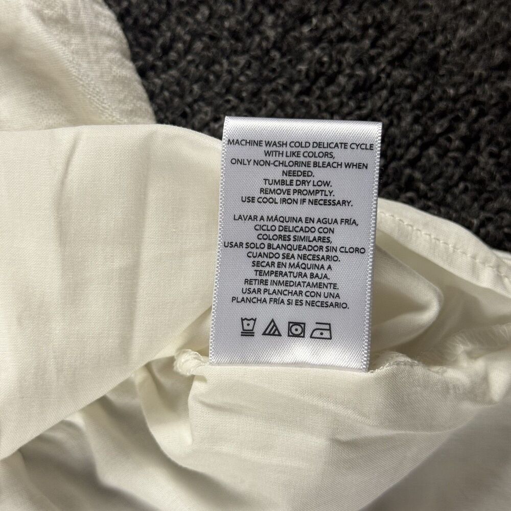 Steve Madden Womens Medium White Sleeveless V Neck Peplum Tie Waist Top NWT - Picture 13 of 13